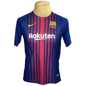 Lionel Messi Barcelona Nike Short Sleeve Multi Color Striped Jersey Size 28